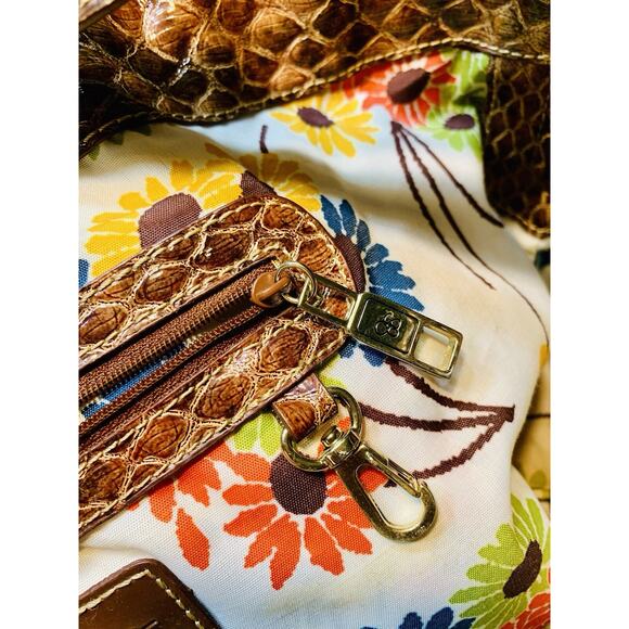 Jessica Simpson Y2K Vintage Woven Brown Purse Tote Brown Leather Hobo Bag - Picture 5 of 8